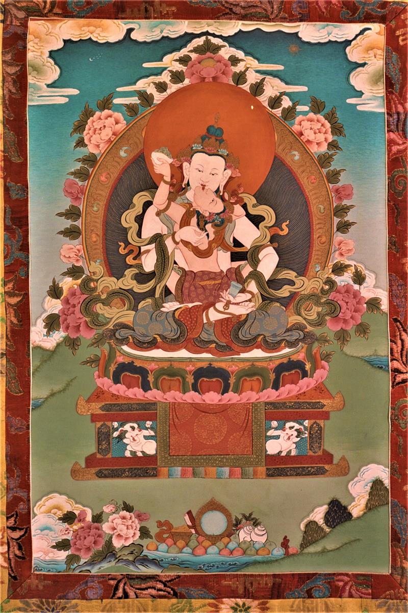 Vajrasattva Yab Yum (TC temple thangka)
