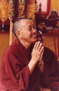 Gyatrul Rinpoche (Side view in prayer)