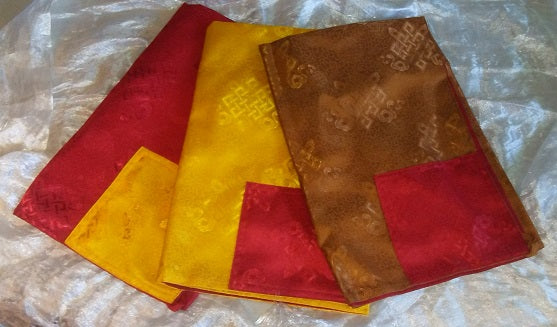 Pecha Covers དཔེ་རས།  Fancy, Silk with Tongue