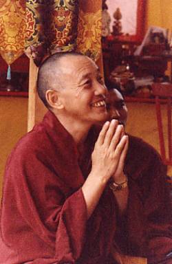 Gyatrul Rinpoche (Side view in prayer)